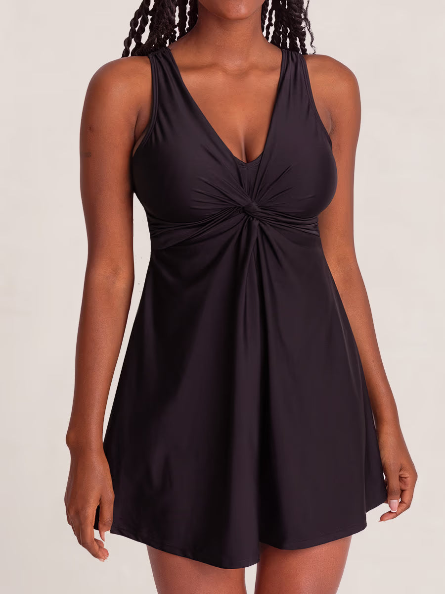 Shapermint Essentials Swim Knot-Front Swim Dress