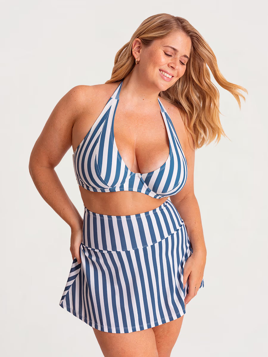 Bundle Shapermint Essentials - 1 Halter Bikini Top + 1 Swim Skirt